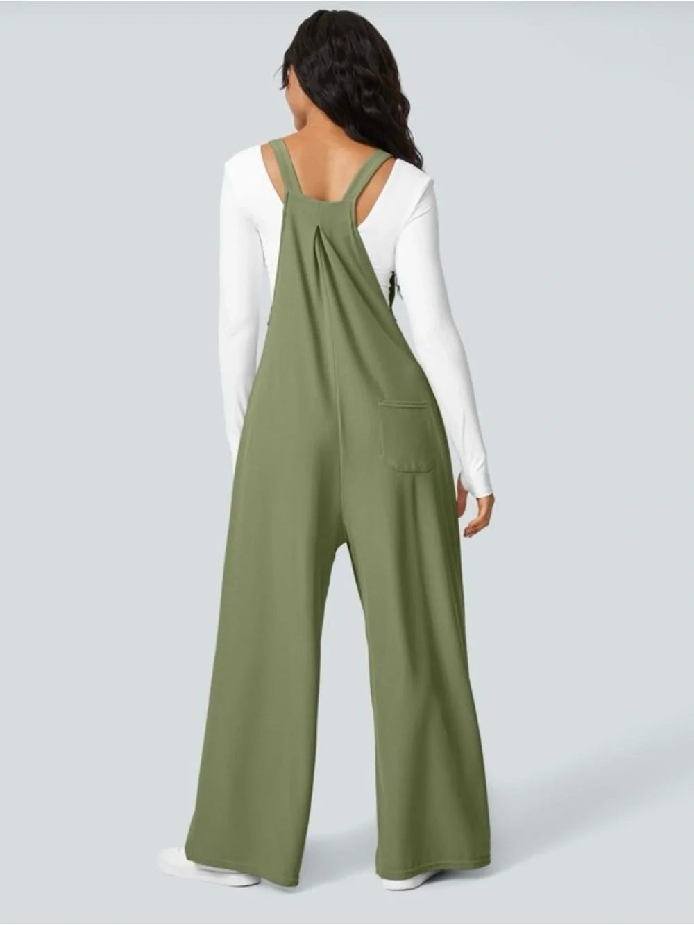 NWOT Halara Large Lodan Green Overall Wide leg Stretchy Comfort